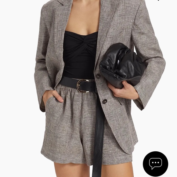 Anine Bing | Linen Quinn Blazer | Brown Plaid | S - Picture 1 of 13